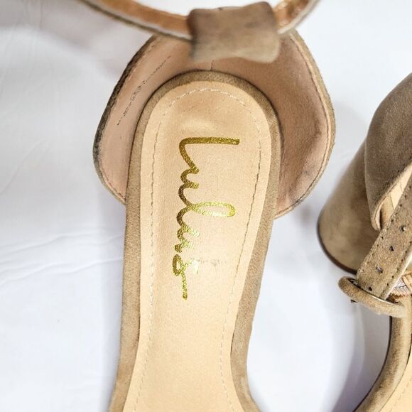 Lulus Tan Faux Suede Ankle Strap Heel Sandals - Picture 2 of 8